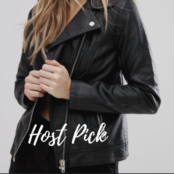 ASOS Jackets & Blazers - New Look Vegan Motorcycle Biker Jacket 8P